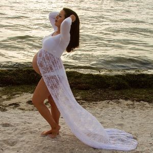 Maternity photo shoot beach dress